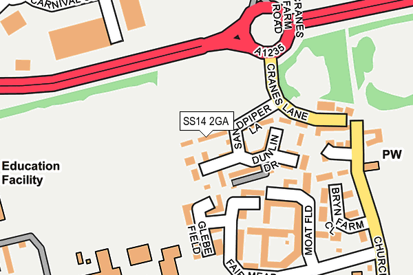 SS14 2GA map - OS OpenMap – Local (Ordnance Survey)