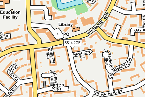 SS14 2GE map - OS OpenMap – Local (Ordnance Survey)