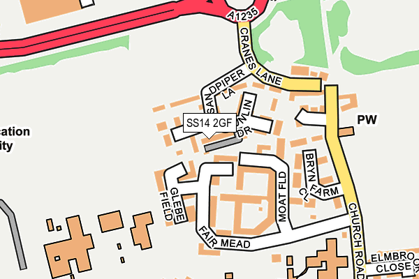 SS14 2GF map - OS OpenMap – Local (Ordnance Survey)