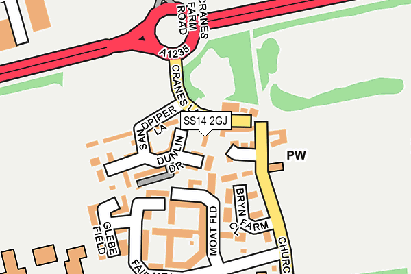 SS14 2GJ map - OS OpenMap – Local (Ordnance Survey)