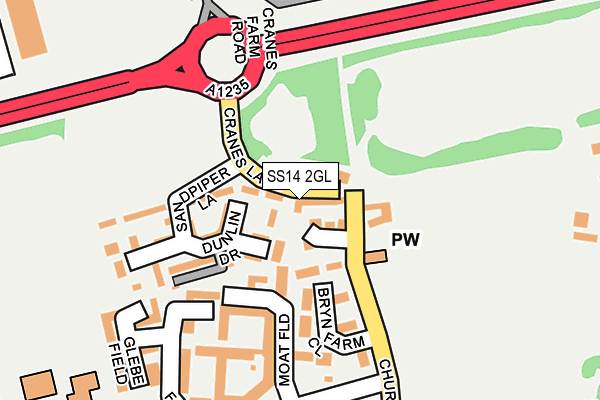 SS14 2GL map - OS OpenMap – Local (Ordnance Survey)