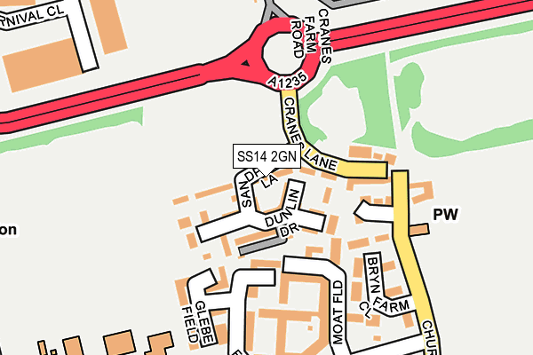 SS14 2GN map - OS OpenMap – Local (Ordnance Survey)