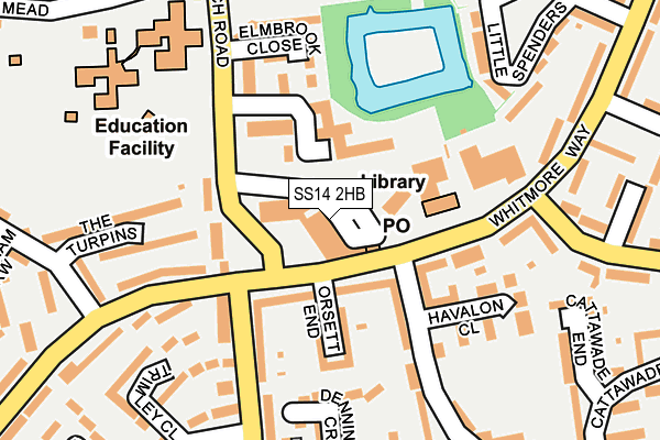 SS14 2HB map - OS OpenMap – Local (Ordnance Survey)