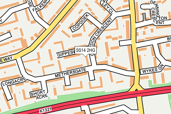 SS14 2HG map - OS OpenMap – Local (Ordnance Survey)