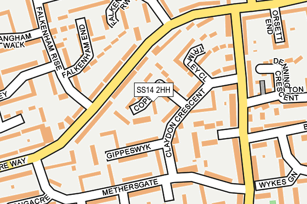 SS14 2HH map - OS OpenMap – Local (Ordnance Survey)