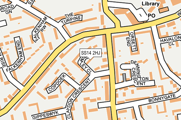 SS14 2HJ map - OS OpenMap – Local (Ordnance Survey)