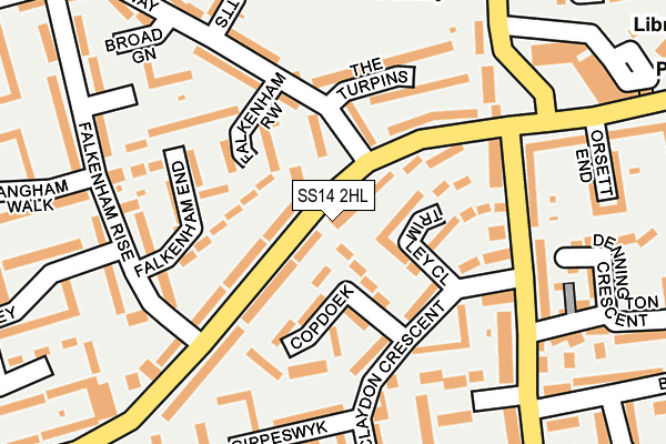 SS14 2HL map - OS OpenMap – Local (Ordnance Survey)