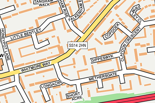 SS14 2HN map - OS OpenMap – Local (Ordnance Survey)
