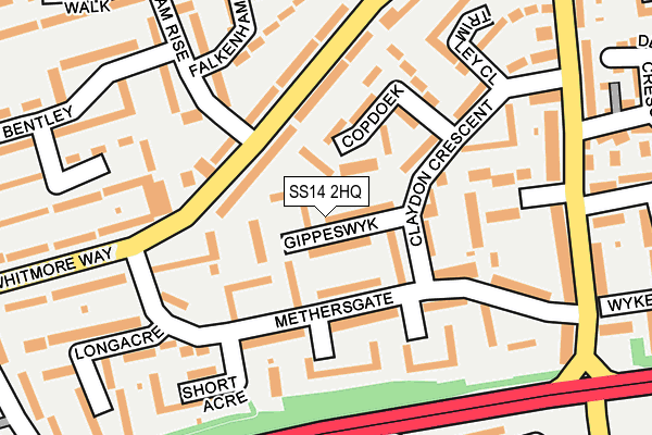SS14 2HQ map - OS OpenMap – Local (Ordnance Survey)