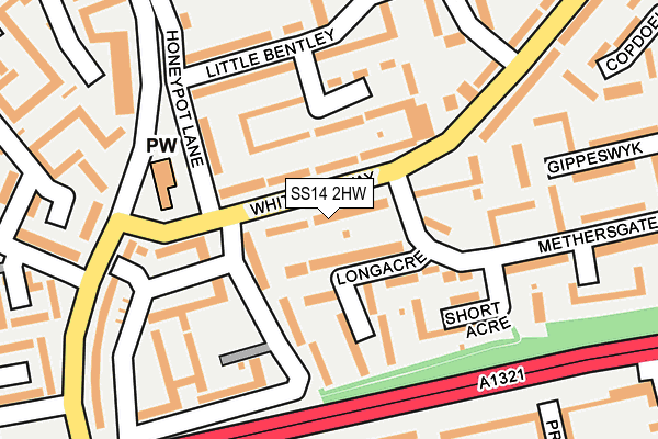 SS14 2HW map - OS OpenMap – Local (Ordnance Survey)