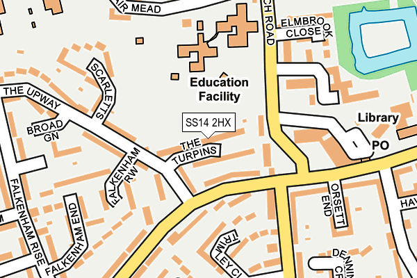 SS14 2HX map - OS OpenMap – Local (Ordnance Survey)