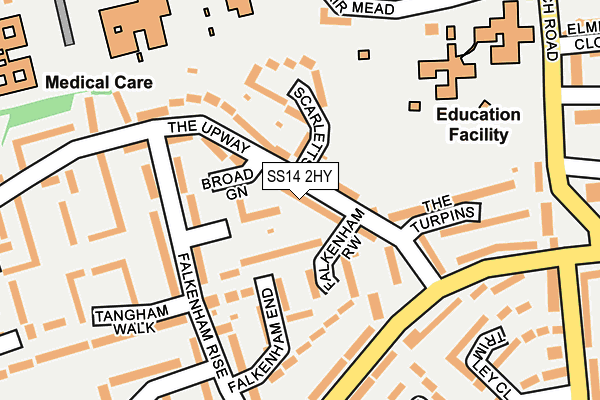 SS14 2HY map - OS OpenMap – Local (Ordnance Survey)
