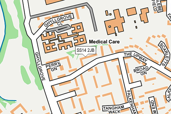 SS14 2JB map - OS OpenMap – Local (Ordnance Survey)