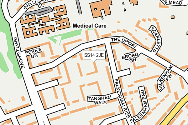 SS14 2JE map - OS OpenMap – Local (Ordnance Survey)