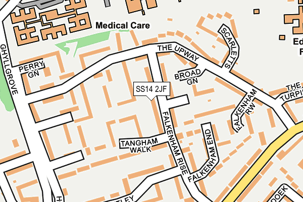 SS14 2JF map - OS OpenMap – Local (Ordnance Survey)