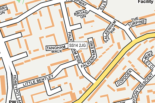 SS14 2JG map - OS OpenMap – Local (Ordnance Survey)