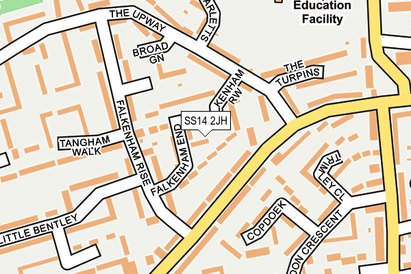 SS14 2JH map - OS OpenMap – Local (Ordnance Survey)