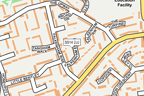 SS14 2JJ map - OS OpenMap – Local (Ordnance Survey)