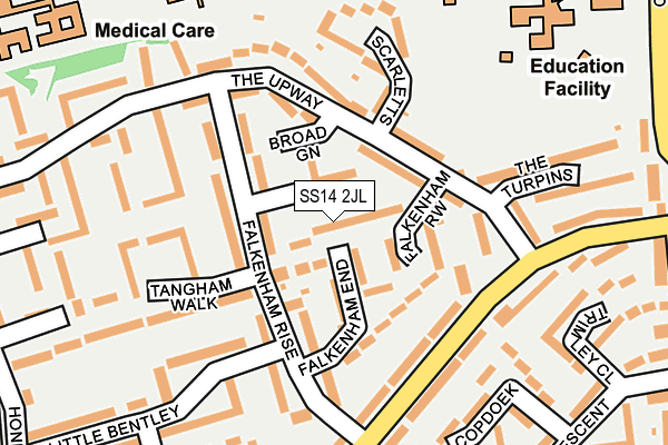 SS14 2JL map - OS OpenMap – Local (Ordnance Survey)