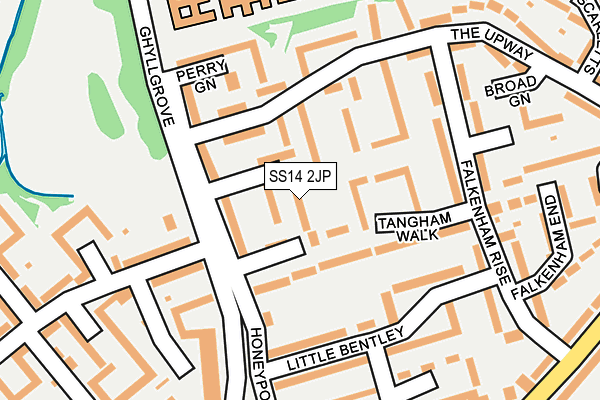SS14 2JP map - OS OpenMap – Local (Ordnance Survey)