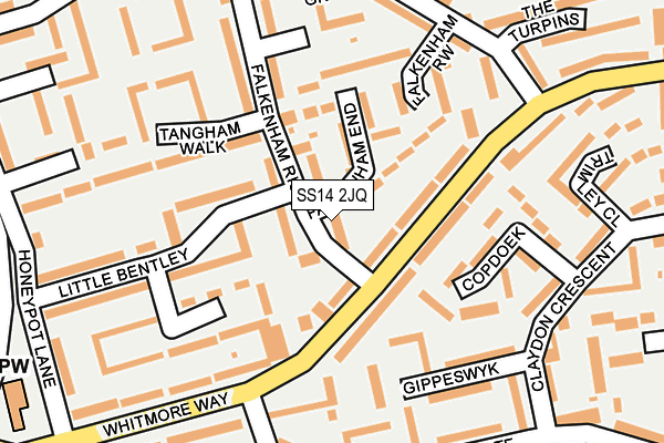 SS14 2JQ map - OS OpenMap – Local (Ordnance Survey)