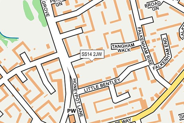 SS14 2JW map - OS OpenMap – Local (Ordnance Survey)