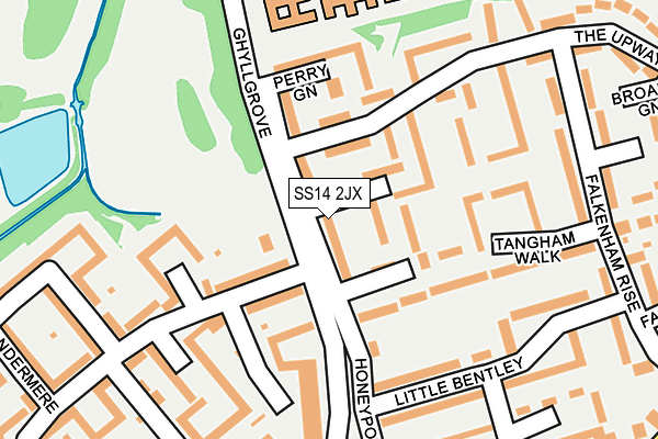 SS14 2JX map - OS OpenMap – Local (Ordnance Survey)