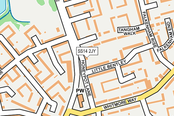 SS14 2JY map - OS OpenMap – Local (Ordnance Survey)