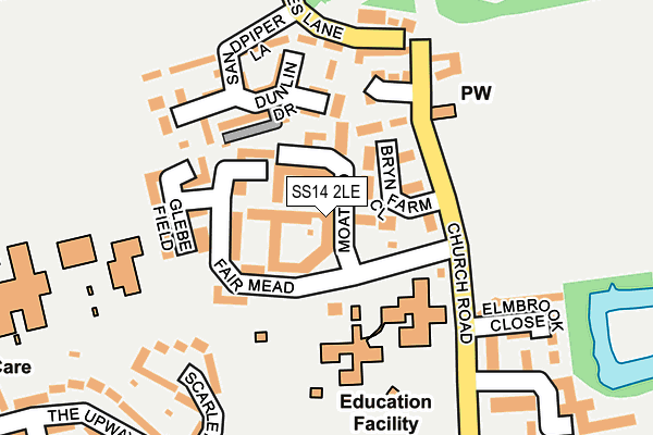 SS14 2LE map - OS OpenMap – Local (Ordnance Survey)