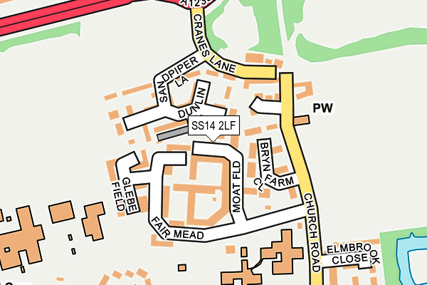 SS14 2LF map - OS OpenMap – Local (Ordnance Survey)