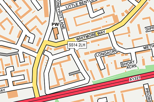 SS14 2LH map - OS OpenMap – Local (Ordnance Survey)
