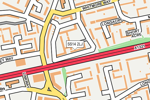 SS14 2LJ map - OS OpenMap – Local (Ordnance Survey)