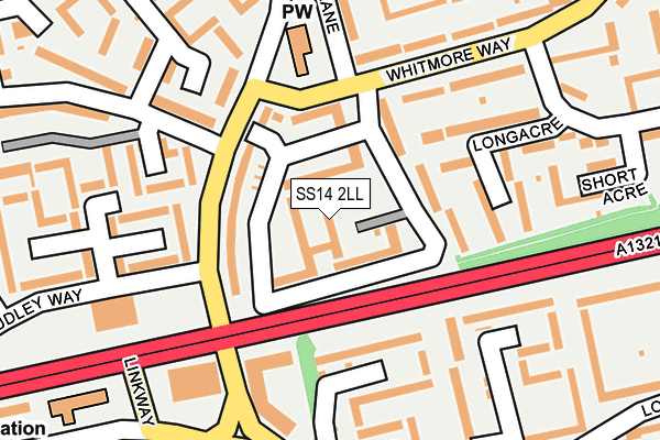 SS14 2LL map - OS OpenMap – Local (Ordnance Survey)