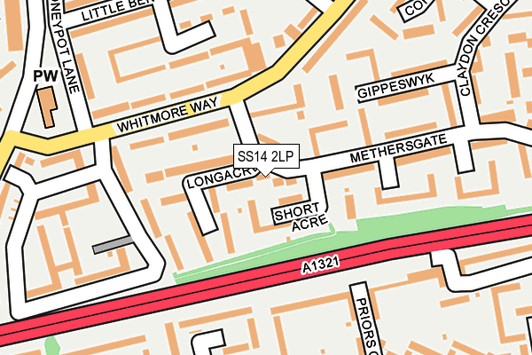 SS14 2LP map - OS OpenMap – Local (Ordnance Survey)