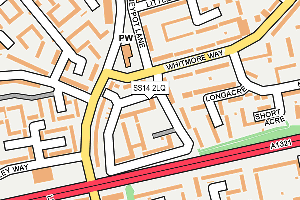 SS14 2LQ map - OS OpenMap – Local (Ordnance Survey)