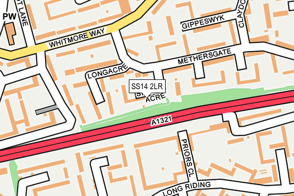 SS14 2LR map - OS OpenMap – Local (Ordnance Survey)