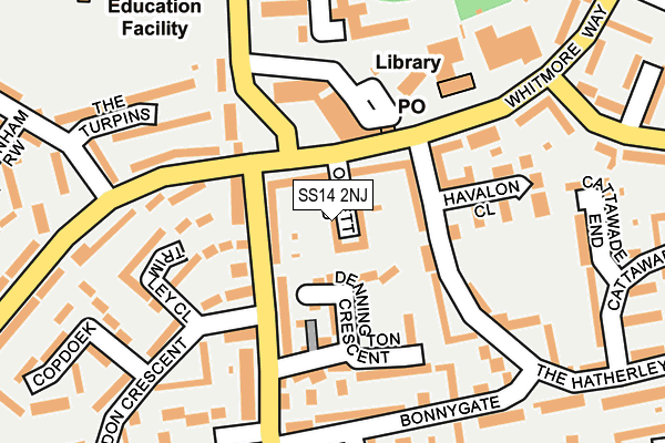 SS14 2NJ map - OS OpenMap – Local (Ordnance Survey)