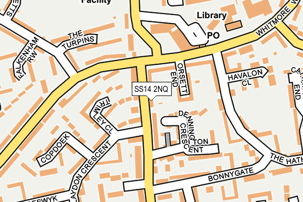 SS14 2NQ map - OS OpenMap – Local (Ordnance Survey)