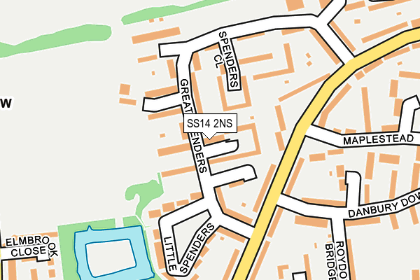 SS14 2NS map - OS OpenMap – Local (Ordnance Survey)