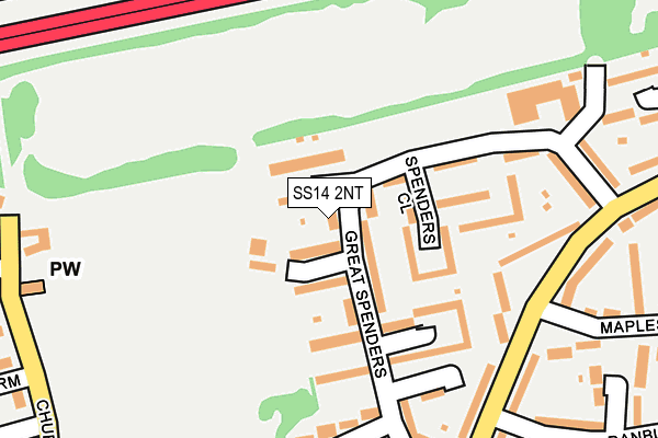 SS14 2NT map - OS OpenMap – Local (Ordnance Survey)
