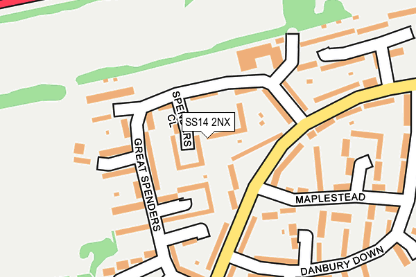 SS14 2NX map - OS OpenMap – Local (Ordnance Survey)