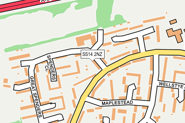 SS14 2NZ map - OS OpenMap – Local (Ordnance Survey)