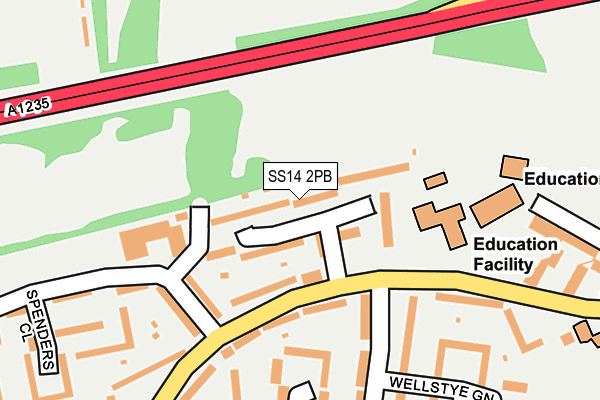 SS14 2PB map - OS OpenMap – Local (Ordnance Survey)