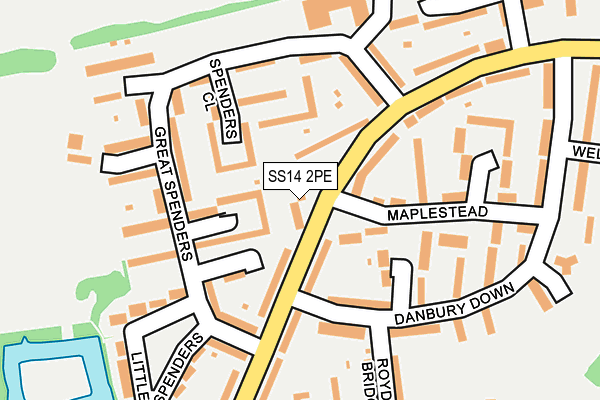 SS14 2PE map - OS OpenMap – Local (Ordnance Survey)