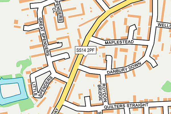 SS14 2PF map - OS OpenMap – Local (Ordnance Survey)