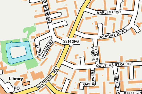 SS14 2PG map - OS OpenMap – Local (Ordnance Survey)