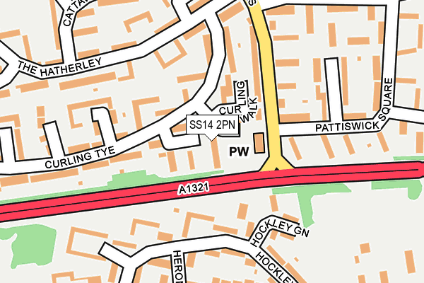 SS14 2PN map - OS OpenMap – Local (Ordnance Survey)
