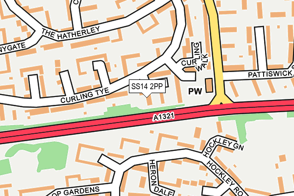 SS14 2PP map - OS OpenMap – Local (Ordnance Survey)