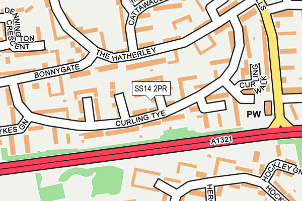 SS14 2PR map - OS OpenMap – Local (Ordnance Survey)