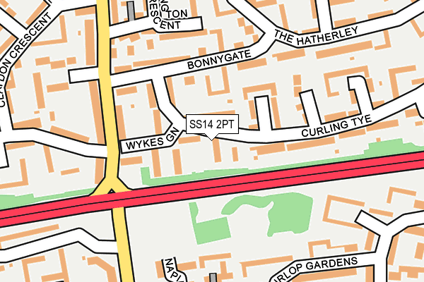 SS14 2PT map - OS OpenMap – Local (Ordnance Survey)
